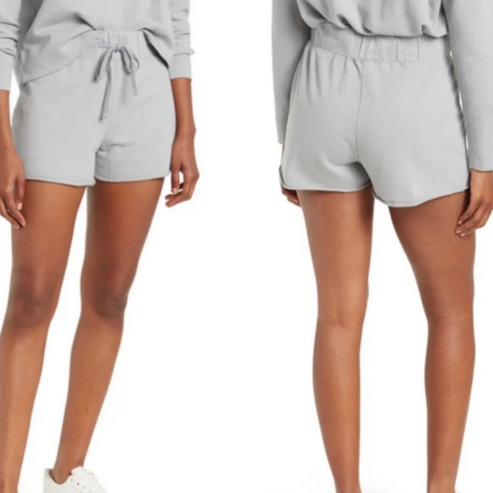 STANDARD JAMES PERSE NWT DRAWSTRING WAIST PULL ON KNIT SHORTS IN FOIL GREY
